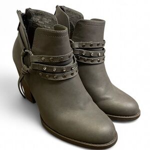 American Dept Alanis Studded Ankle Booties Grey Size 8M Women's